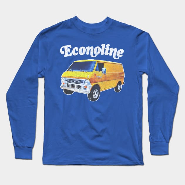 1970s Custom Econoline Van / Faded Thrift Style Retro Design Long Sleeve T-Shirt by DankFutura